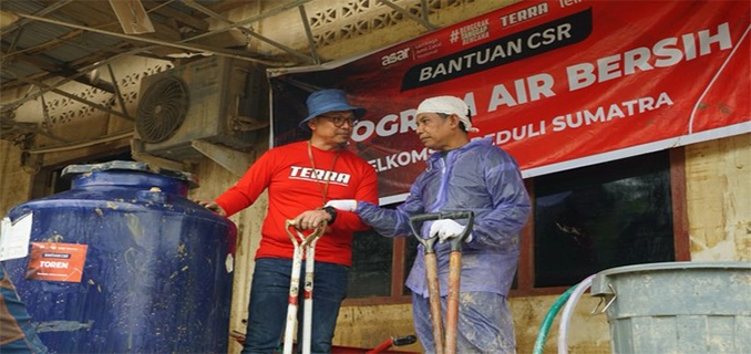 Aceh Tamiang Bantu Telkomsel Program Air Bersih & Dapur Umum