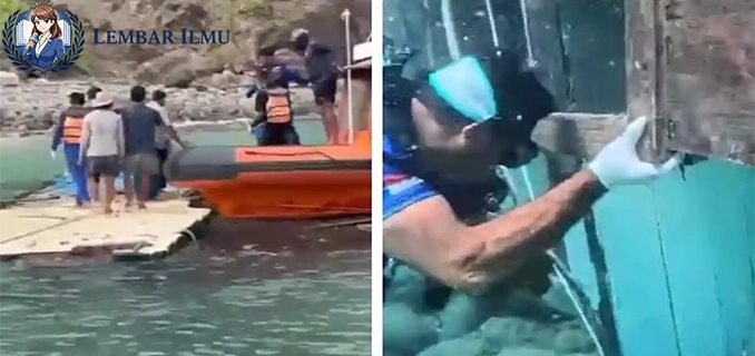 Penampakan Kapal Pelatih Valencia Tenggelam di Labuan Bajo