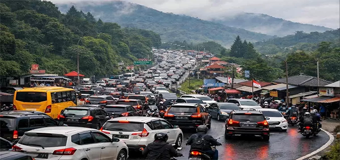 Pukul 06.00 WIB Jalan Raya Puncak Bogor Resmi Dibuka Kembali